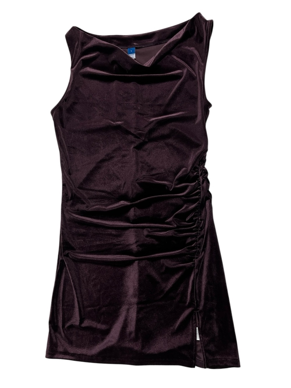 Old Navy Sleeveless Velvet Ruched Side Mini Dress Plum Size Large Dark Romantic